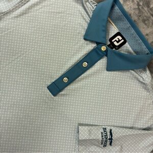 Foot Joy Ravenwood Golf Club Polo Large Performance Geometric Contrast Collar